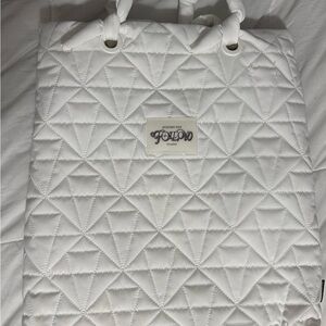 Elegant White Quilted Tote by Follow